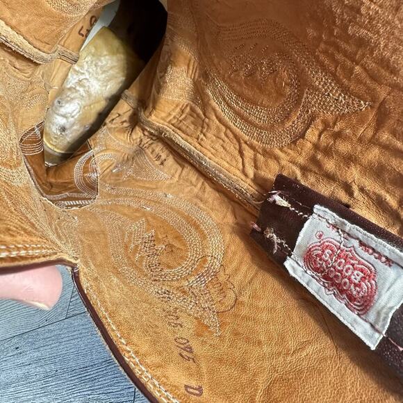 Nocona Boots Brown Burgandy Leather Cowboy Men’s Sz 10 Pointed Toe Made USA - Picture 6 of 15